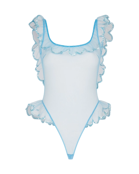 Lorna Party Bodysuit in Baby Blue/Iridescent | By Agent Provocateur New In