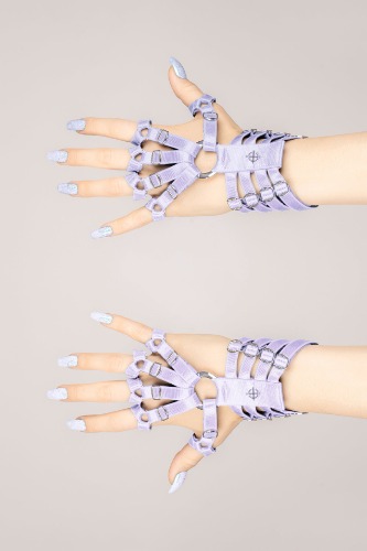 Skeleton Hand Harness - (Lavender) | Single / Silver / One Size Fits Most