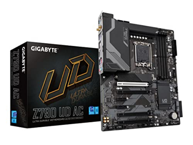 GIGABYTE Z790 UD AC (LGA 1700/ Intel Z790/ ATX/ DDR5/ Triple M.2/ PCIe 5.0/ USB 3.2 Gen2X2 Type-C/Intel Wi-Fi/ 2.5GbE LAN/PCIe EZ-Latch/Multi-Key/Motherboard) - Z790 - Z790 UD AC - Bundle