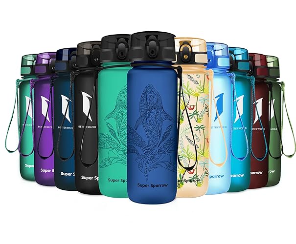 Super Sparrow Borraccia Sportiva & Bottiglia Bambini Senza Perdite - 350ml/500ml/750ml/1L/1.5L - Senza BPA - 500 ml - Blu Notte