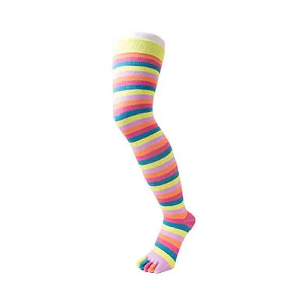 TOETOE - Essential Women Everyday Cotton Over-Knee Toe Socks (1 Pair) - 4-11.5 - Flamingo