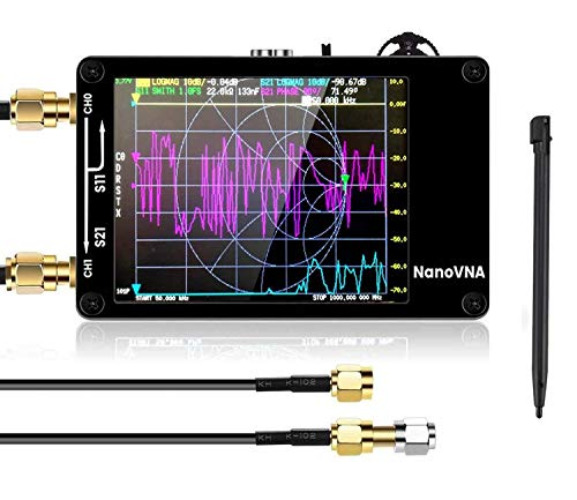 Seesii Nanovna 10KHz-1.5Ghz Vector Network Analyzer Kit, MF HF VHF UHF Antenna Analyzer Measuring S Parameters, Voltage Standing Wave Ratio, Phase, Delay, Smith Chart with 2.8" Touch Screen