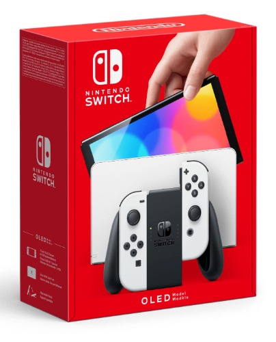 Nintendo Switch™ (OLED Model) with White Joy-Con - OLED Console White/Black Joy-Con Edition - OLED Console White/Black Joy-Con
