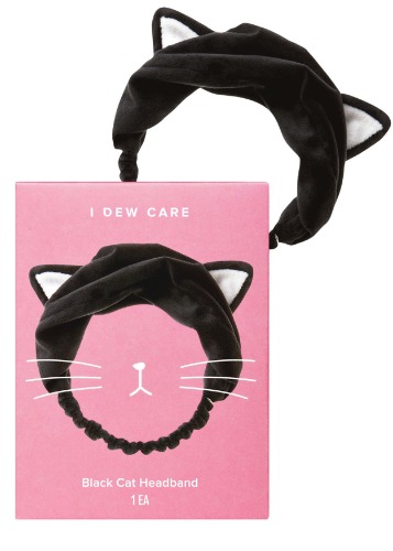 I DEW CARE Face Wash Headband - Black Cat | Spa, Soft, Cute for Makeup, Shower, Teen Girls Stuff, 1 Count - 02 Black Cat Headband