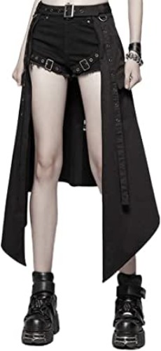 Punk Rave Women's Punk Daily Half Skirt Woven Fabric Adjustable Streetwear Hip Hop Personality Skirt - Medium-Large