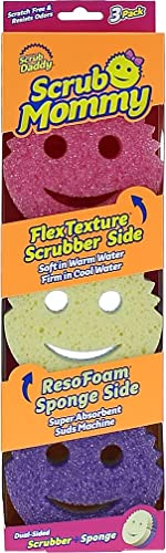 Scrub Mommy - Dual Sided Sponge with Soft Absorbent and Scratch-Free Scrubbing Sides - 3 Count - 3 Count (Pack of 1)