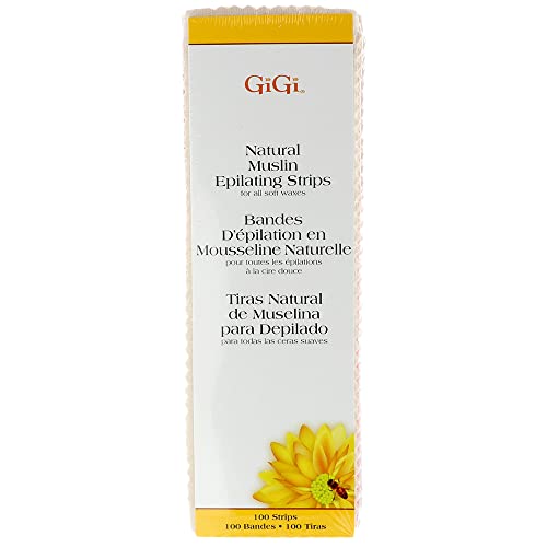 GIGI Large Nat Muslin Strips, 100 Count (Pack of 1)