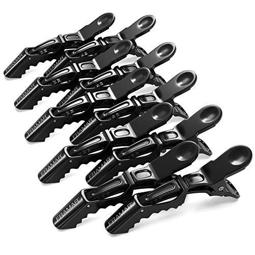 FRAMAR Black Hair Clips 10 pcs, Hair Clips For Women, Premium Hair Clip, Alligator Hair Clips for Styling Women, Alligator Clips, Alligator-Clips for Hair, Pince a Cheveux, Hair Accessories, No Crease Hair Clips 10 pcs - Black