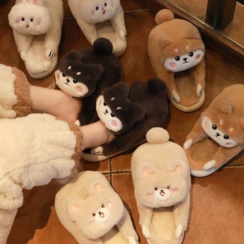 Emily - Winter Warm Cartoon Plushy Planet Slippers - Bunny / 40-41