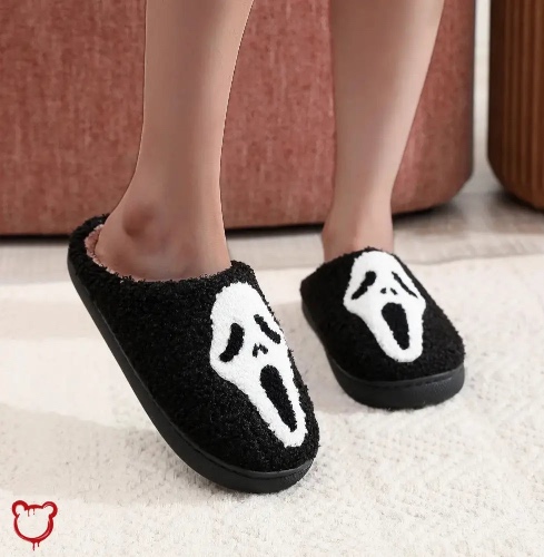Halloween Winter Plush Slippers - black / 40-41