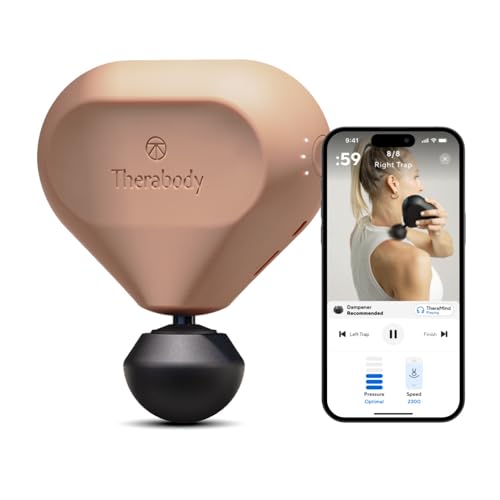 TheraGun Mini Massage Gun - Handheld Deep Tissue Percussion Massage Gun & Compact Personal Massager - Portable Muscle Pain Relief in Neck, Back, Leg, Hand, Shoulder and Foot (Desert Rose - 2.0) - Desert Rose - 2.0