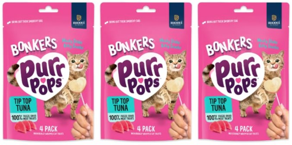 Purrpops Lollipop Cat Treats, Tip Top Tuna Flavor, 3 Pack | (4 Count)