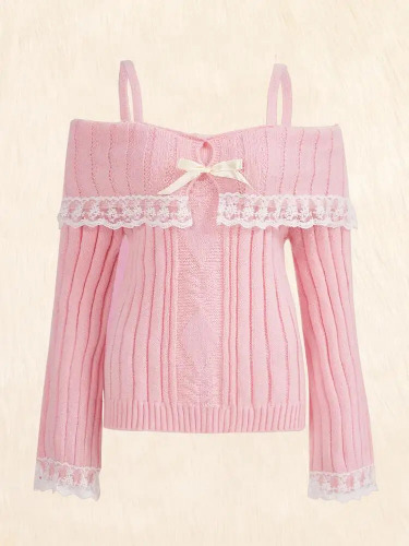 Pink Knit Princess Sweater - Pink / L