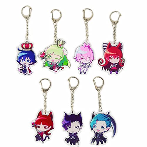 Tugia 7pcs Iruma-kun Keychain,Anime Welcome to Demon-School Iruma-kun Cosplay Valac Clara Costume Accessories