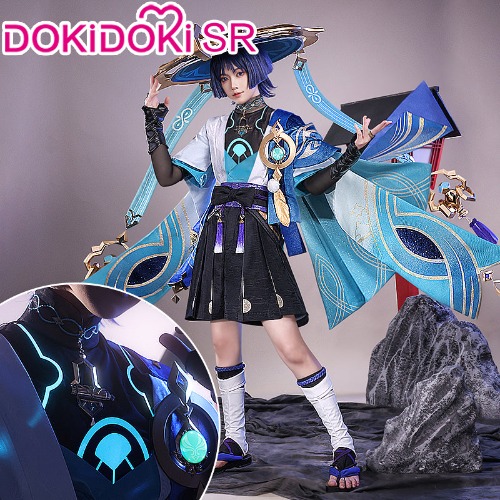 【Size S-3XL】【Bust Lighting】DokiDoki-SR Game Genshin Impact Cosplay Wanderer Costume Scaramouche | Bust Part Lighting Ver Costume-M-PRESALE