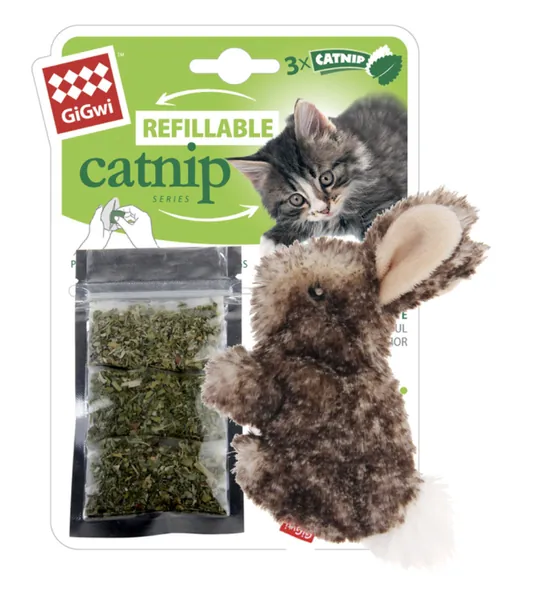 GiGwi: Catch & Scratch, Refillable Catnip Cat Toy - Natura Mouse