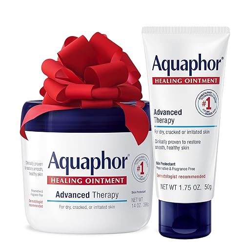 Aquaphor Healing Ointment Skin Care Set, Body Moisturizer for Dry Skin, Minor Cuts and Burns, Dry Cuticles, Cracked Heels, Hands and Lips, Holiday Gifts for Self Care, 14 Oz Jar + 1.75 Oz Tube - 7.88 Fl Oz (Pack of 2)
