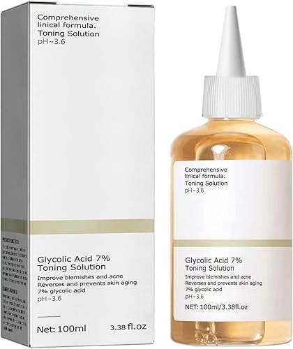 Glycolic Acid Toner,Toning Resurfacing Solution, Facial Exfoliation Astringe Pores, Hydrates and Reduces Skin Blemishes - 100ml