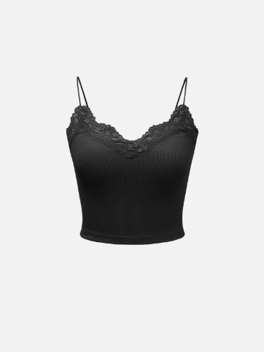 Eco-SkinKiss®V-neck Lace Sling - Black / S