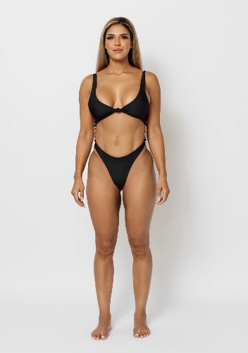Jasmine One Piece Swimsuit - Cut Out - L / Black