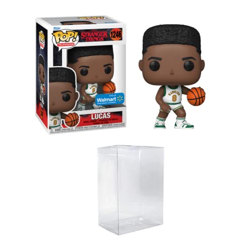 Funko Pop! TV: Stranger Things Season 4 - Lucas in Basketball Uniform Walmart Exclusive Bundled with a Byron's Attic Pop Protector