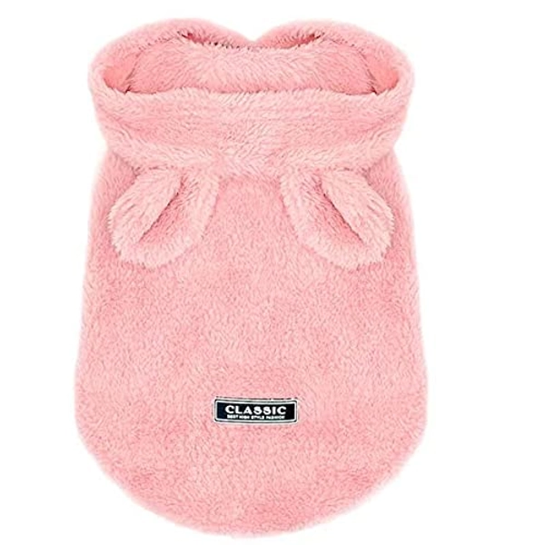 Anelekor Dog Hoodies Cat Hooded Coat Puppy Sweatshirt Pet Easter Costume with Bunny Ears Doggy Warm Clothes Cozy Sweater with Hat (Small, Pink)…