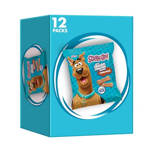 Kellogg's SCOOBY-DOO, Baked Graham Cracker Sticks, Lunch Snacks, Snack Crackers, Cinnamon, 12oz Box (12 Pouches) - Cinnamon - 1 Ounce (Pack of 12)
