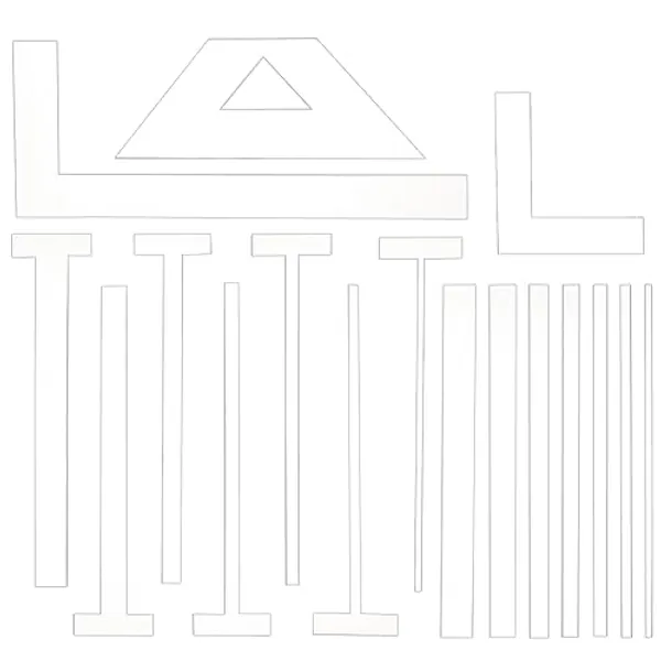 BENECREAT 17 Stück Acryl-Abstandshalter Für Buchbinder, Klare Handgefertigte Werkzeuge L/T-Form & Gerade Kante Zum Herstellen von Büchern Mit Buchrücken, Album-Cover