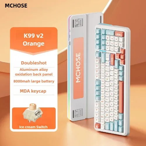 MCHOSE K99 V2 Customized Cremy Mechanical Keyboard Tri-mode Ergonomics Esports Gaming 98% Layout GASKET 8000mAh