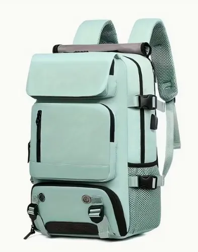 Universal Nylon Daypack Backpack with USB Charging, Outdoor Multi-Function Travel Bag with Independent Shoe Compartment, Laptop Pocket, And Tassel Feature - Adjustable Chest Strap, Utility Pockets for Mountain Hiking