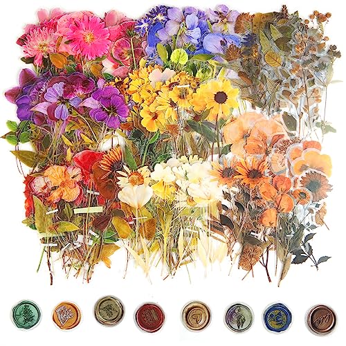 Blumen Sticker 320 Stück Blumen Aufkleber Set Geprägte PET Botanische Sticker Vintage Aquarell Aufkleber Transparente Bunte Blumenaufkleber für Scrapbook Tagebuch DIY Karten Album - Mehrfarbig (320 Stück)