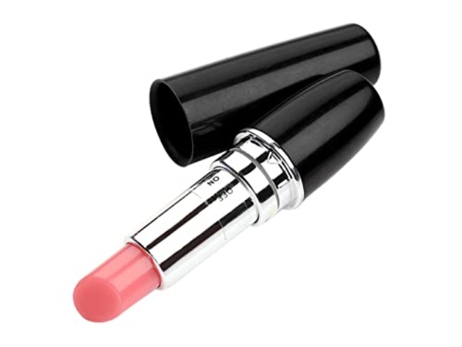 Lipstick Bullet Vibrator Sex Toy Ladies Massager Clitoris Battery Operated Vagina Adult Stimulator Water Resistant (Black) - Black