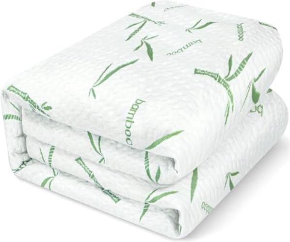 Utopia Bedding Waterproof Viscose Mattress Protector (Double 135 x 190) Fits up to 30 cm deep - Bamboo Mattress Cover, Breathable, Fitted Style All Around Elastic - Double - 135x190+30 cm