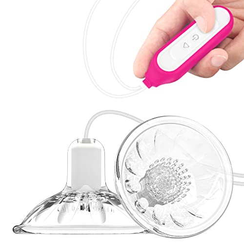 Sh Nipple Suction Stimulator Vibrator | Purple and Clear | 9 Vibration Modes | Waterproof | Rechargeable with USB Charger Included