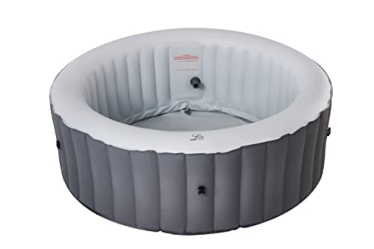 Mspa Round Inflatable Spa Hot Tub with AirJet Massage UVC Sanitization Technology, ANTI-ICING System, Plug And Play Tech, 6 Person - Lite Grey 6P