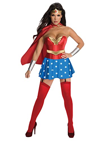 Rubie's Official DC Comics Wonder Woman Corset Ladies Costune, Adult Superhero Fancy Dress - 14-16
