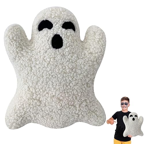 40cm Halloween Ghost Plush Pillow,Stuffed Plush Toys Halloween Ghost Throw Pillow,Halloween Cute Ghost Shaped Plush Pillow Decorative Stuffed Pillows for Bed Sofa Decorations, Halloween Homeware Gifts - Ghost 15.7inch