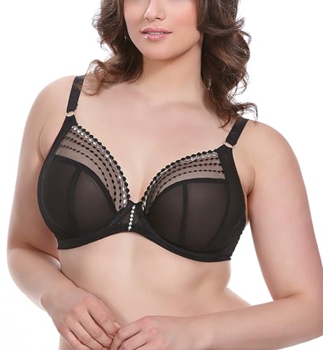 Elomi 8900 Matilda Underwired Plunge Non Padded Side Support Bra - 36G - Black