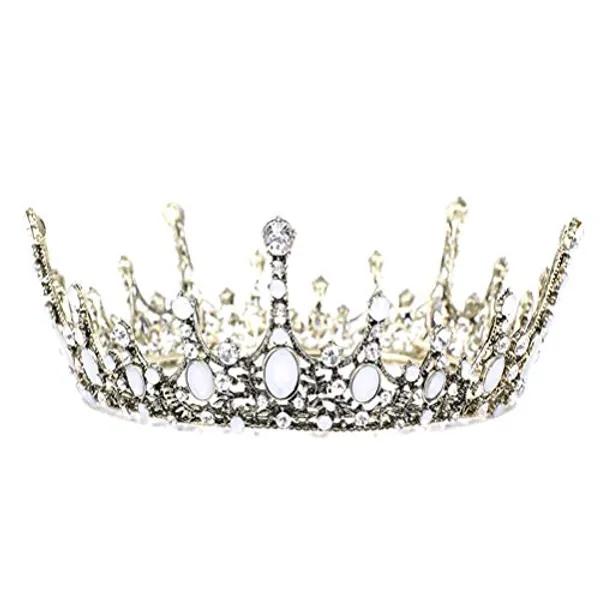 Vintage Baroque Crystal Princess Diadem Wedding Bridal Diamante Rhinestone Tiara Crowns Pageant Quinceanera Prom Hair Jewelry