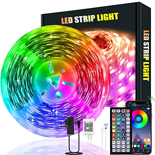 LATKRUU LED Strip Lights with Remote, 20M LED Lights Bluetooth RGB Lights LED Tape Lights with 44-Keys Remote Music Sync Colour Changing Led Mood Strip Light for Bedroom Decoration[Energy Class A+] - 20M
