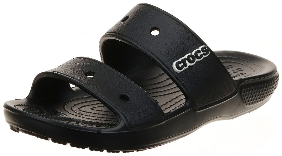 Crocs Unisex-Adult Classic Two-Strap Slide Sandals - 3 UK Men/ 4 UK Women - Black