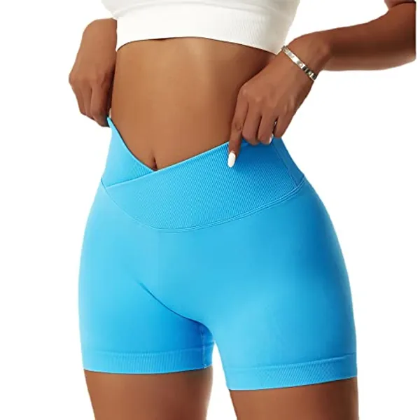 Vertvie Women's Gym Shorts Seamless Cycling Short Shorts High Waist Tummy Control Biker Yoga Sports Shorts Workout Running Ladies Butt Lifting Shorts