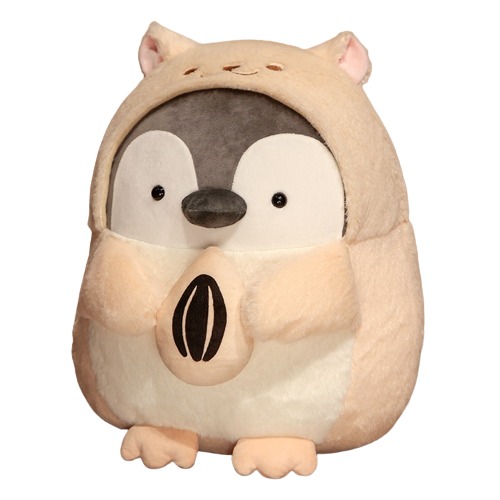 Fluffy Penguin Plush (3 COLORS, 3 SIZES) - Pink / 25cm