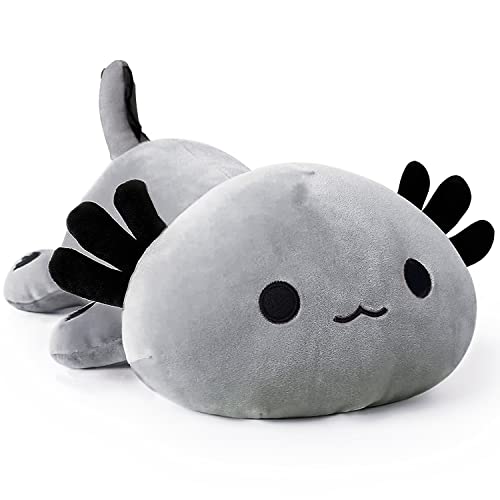 Onsoyours Cute Axolotl Plush, Soft Stuffed Animal Salamander Plush Pillow, Kawaii Plush Toy for Kids (Gray Axolotl, 19") - Gray Axolotl - 19"