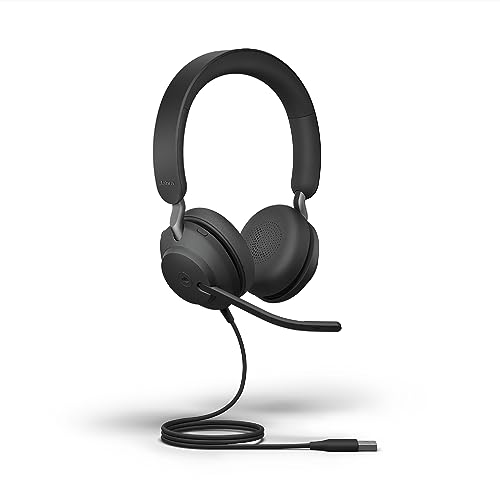 Jabra Evolve2 40 SE Wired Stereo Noise-Cancelling Headset - Features 3-Microphone Call Technology and USB-A Cable - MS Teams Certified, Works with All Other Platforms - Black - Teams Certified - Dual-ear, USB-A