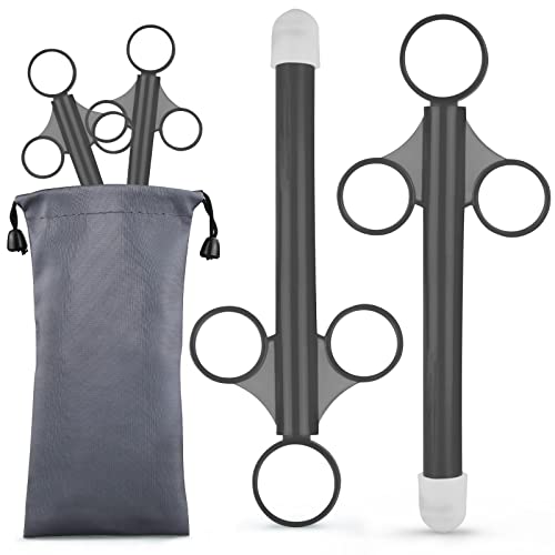 [2Pack+Storage Bag] Lube Applicator Syringe with Precise Scales for Women,Men,Precision Female Lubricant Tube Applicator with [10ml Precision Markings][Easy Use/Clean][Reusable][No Disposable] - Black