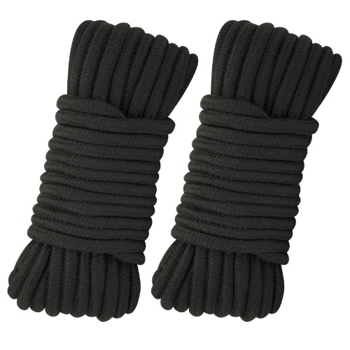 2Pcs Soft Cotton Rope, 66Ft x 8MM Thick Rope, Black Cotton Rope, Soft Tying Long Rope for Hanging Clothes, Binding Luggage and Home Decoration(2pcs x 33ft)