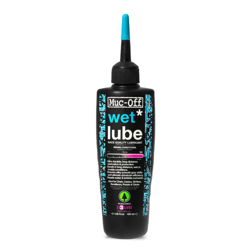 Muc-Off 967US Wet Chain Lube Biologiskt Nedbrytbart Smörjmedel för Cykelkedja, Svart, 120 ml - 120ml