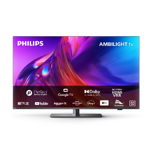 PHILIPS Ultra HD Ambilight TV|PUS8808|139 cm (55 tum)|UHD 4K TV|120 Hz|P5 Perfect Picture Engine|HDR10+| Smart TV|Dolby Atmos|20W högtalare | stativ|Prime|Netflix|YouTube|Google Assistant|Alexa| - 2023-serien