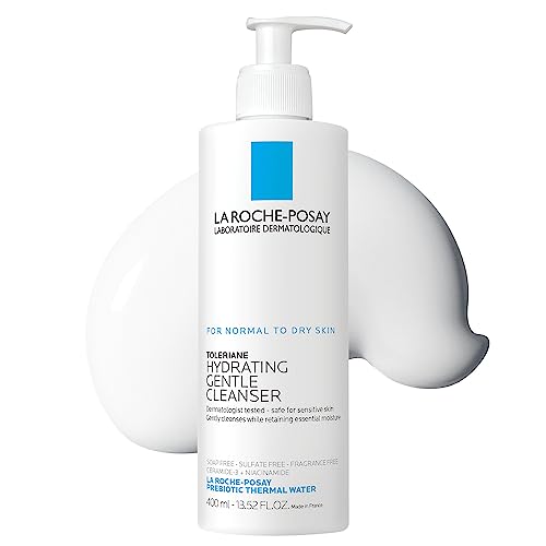 La Roche-Posay Toleriane Hydrating Gentle Face Cleanser | Hydrating Facial Cleanser With Niacinamide + Ceramides | Daily Face Wash For Dry Skin To Normal Skin | Sensitive Skin Tested | Fragrance Free - 13.52 Fl Oz (Pack of 1) - Bottle